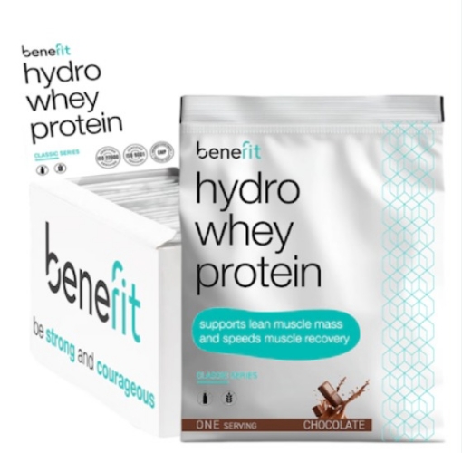 Poza cu Hydro Whey Protein 34 g Căpșuni & Banane - Benefit